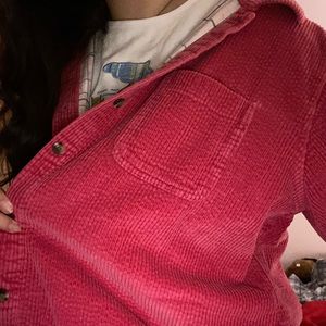 Pink corduroy button down jacket🌸